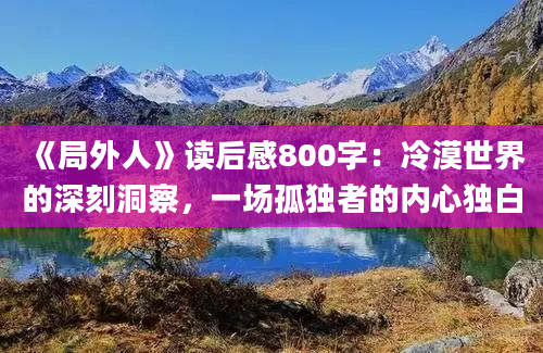 《局外人》读后感800字：冷漠世界的深刻洞察，一场孤独者的内心独白