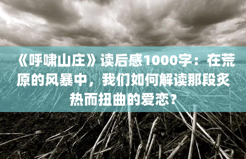 《呼啸山庄》读后感1000字：在荒原的风暴中，我们如何解读那段炙热而扭曲的爱恋？