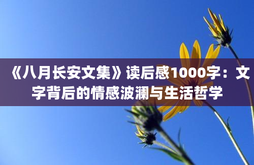 《八月长安文集》读后感1000字：文字背后的情感波澜与生活哲学