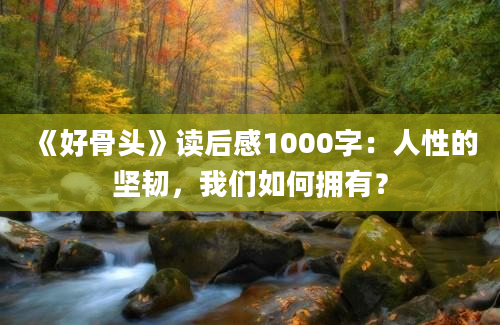 《好骨头》读后感1000字：人性的坚韧，我们如何拥有？