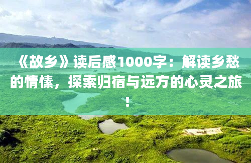 《故乡》<a href=https://www.baixuetang.com target=_blank class=infotextkey>读后感</a>1000字：解读乡愁的情愫，探索归宿与远方的心灵之旅！