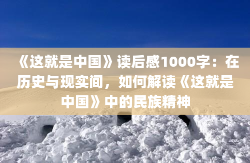 《这就是中国》读后感1000字：在历史与现实间，如何解读《这就是中国》中的民族精神