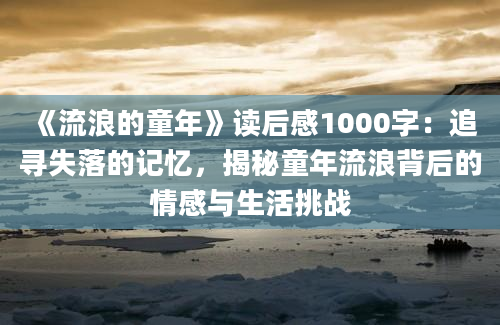 《流浪的童年》读后感1000字：追寻失落的记忆，揭秘童年流浪背后的情感与生活挑战