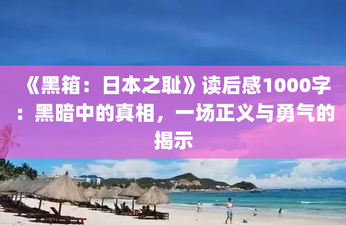 《黑箱：日本之耻》读后感1000字：黑暗中的真相，一场正义与勇气的揭示