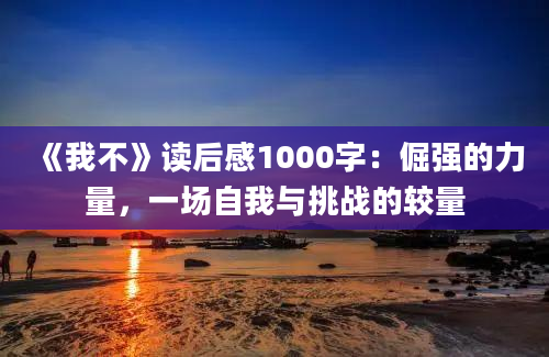 《我不》读后感1000字：倔强的力量，一场自我与挑战的较量