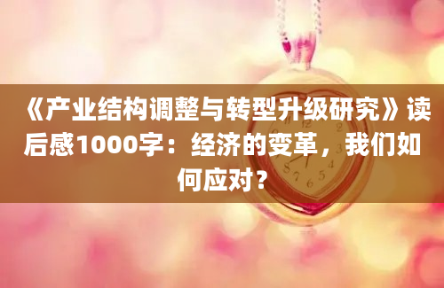 《产业结构调整与转型升级研究》读后感1000字：经济的变革，我们如何应对？