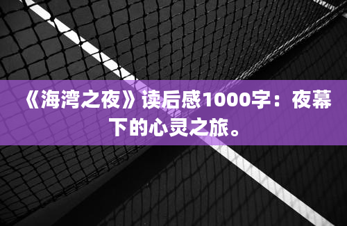 《海湾之夜》读后感1000字：夜幕下的心灵之旅。