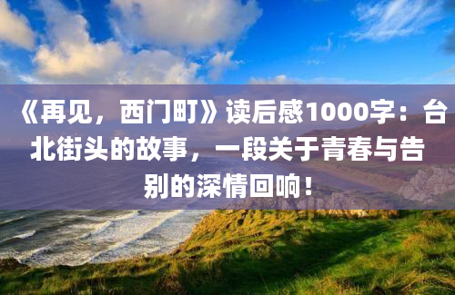 《再见，西门町》读后感1000字：台北街头的故事，一段关于青春与告别的深情回响！