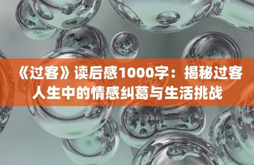 《过客》<a href=https://www.baixuetang.com target=_blank class=infotextkey>读后感</a>1000字：揭秘过客人生中的情感纠葛与生活挑战