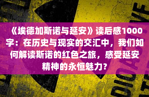 《埃德加斯诺与延安》读后感1000字：在历史与现实的交汇中，我们如何解读斯诺的红色之旅，感受延安精神的永恒魅力？