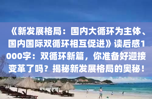 《新发展格局：国内大循环为主体、国内国际双循环相互促进》读后感1000字：双循环新篇，你准备好迎接变革了吗？揭秘新发展格局的奥秘！