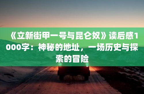 《立新街甲一号与昆仑奴》读后感1000字：神秘的地址，一场历史与探索的冒险