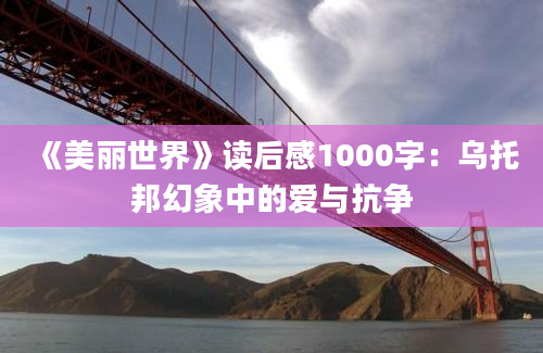 《美丽世界》读后感1000字：乌托邦幻象中的爱与抗争