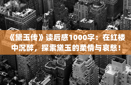 《黛玉传》读后感1000字：在红楼中沉醉，探索黛玉的柔情与哀愁！