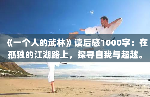 《一个人的武林》读后感1000字：在孤独的江湖路上，探寻自我与超越。