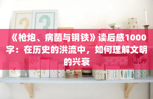 《枪炮、病菌与钢铁》读后感1000字：在历史的洪流中，如何理解文明的兴衰