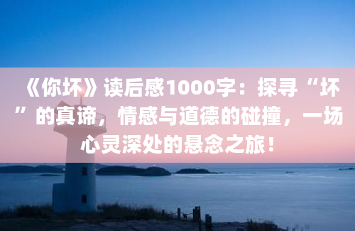 《你坏》读后感1000字：探寻“坏”的真谛，情感与道德的碰撞，一场心灵深处的悬念之旅！