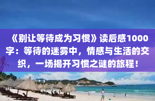 《别让等待成为习惯》读后感1000字：等待的迷雾中，情感与生活的交织，一场揭开习惯之谜的旅程！