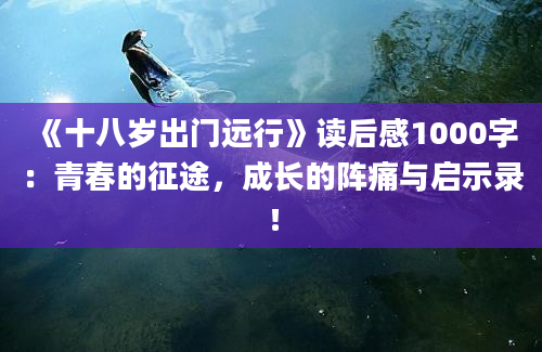 《十八岁出门远行》读后感1000字：青春的征途，成长的阵痛与启示录！