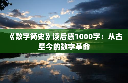 《数字简史》读后感1000字：从古至今的数字革命