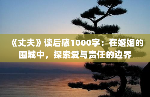 《丈夫》读后感1000字：在婚姻的围城中，探索爱与责任的边界