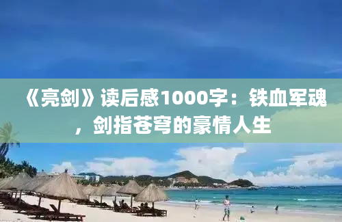 《亮剑》读后感1000字：铁血军魂，剑指苍穹的豪情人生