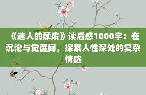 《迷人的颓废》读后感1000字：在沉沦与觉醒间，探索人性深处的复杂情感