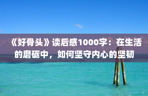 《好骨头》读后感1000字：在生活的磨砺中，如何坚守内心的坚韧