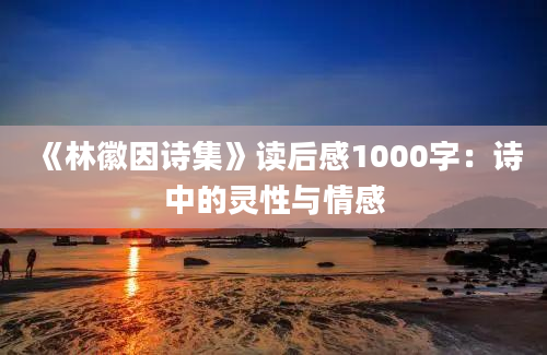 《林徽因诗集》读后感1000字：诗中的灵性与情感