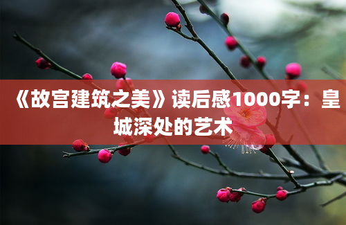 《故宫建筑之美》读后感1000字：皇城深处的艺术