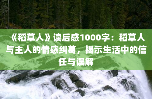 《稻草人》读后感1000字：稻草人与主人的情感纠葛，揭示生活中的信任与误解