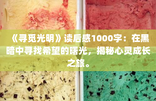 《寻觅光明》读后感1000字：在黑暗中寻找希望的曙光，揭秘心灵成长之旅。