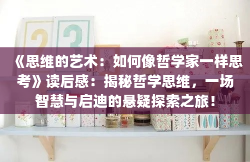 《思维的艺术：如何像哲学家一样思考》读后感：揭秘哲学思维，一场智慧与启迪的悬疑探索之旅！