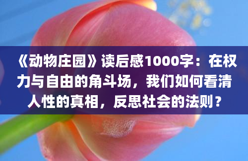 《动物庄园》读后感1000字：在权力与自由的角斗场，我们如何看清人性的真相，反思社会的法则？